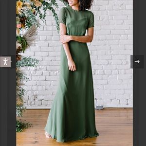 Becca chiffon dress color eucalyptus